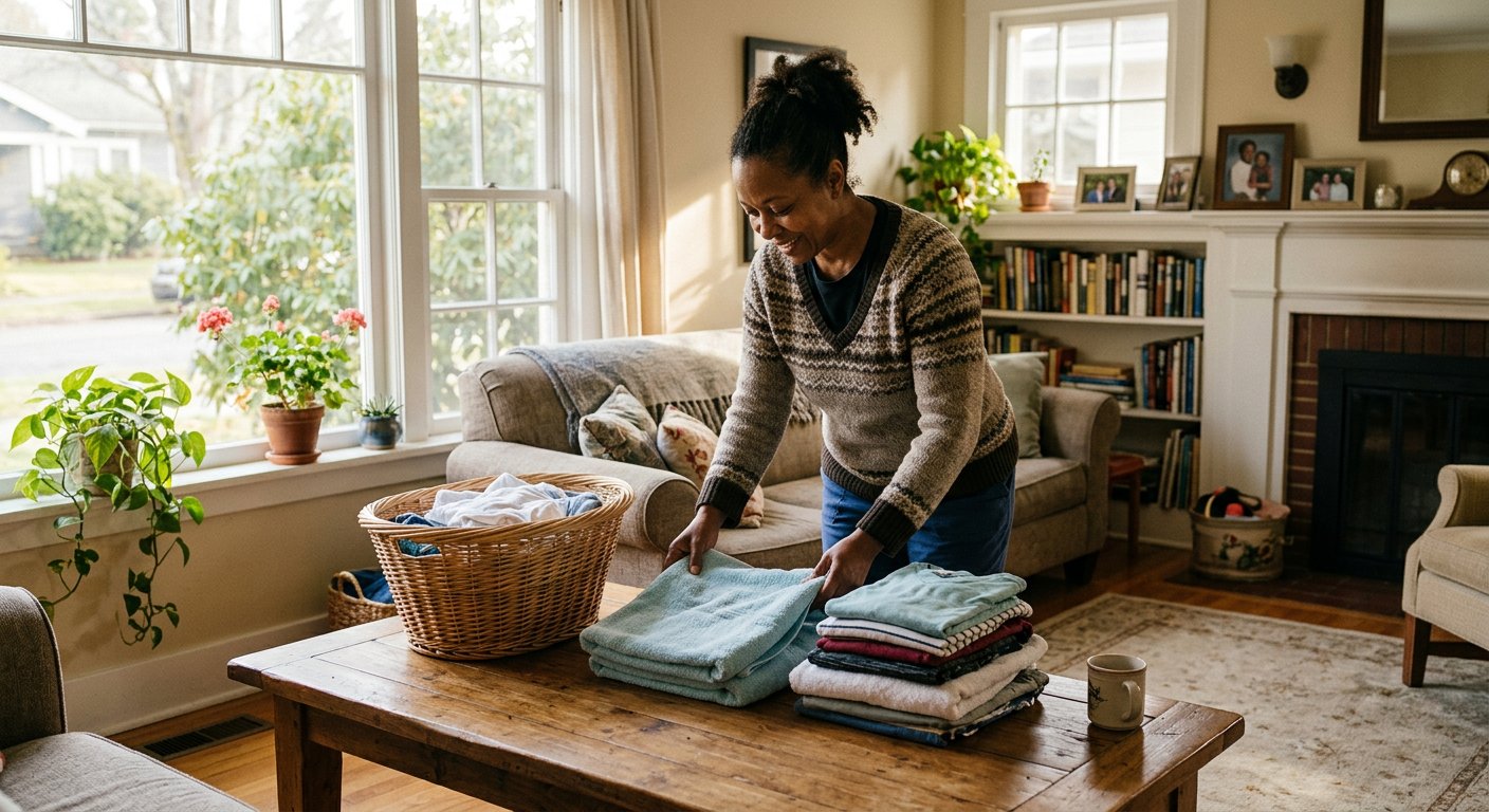 Illustration of homemaker services support in a home setting